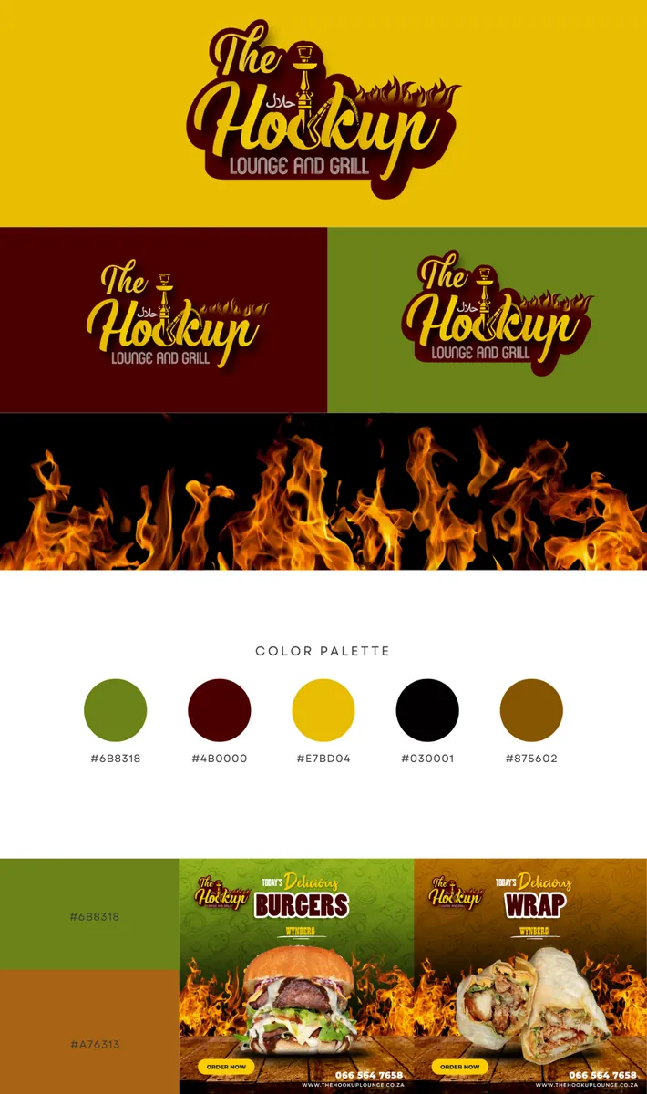 The Hookup Lounge and Grill brand board