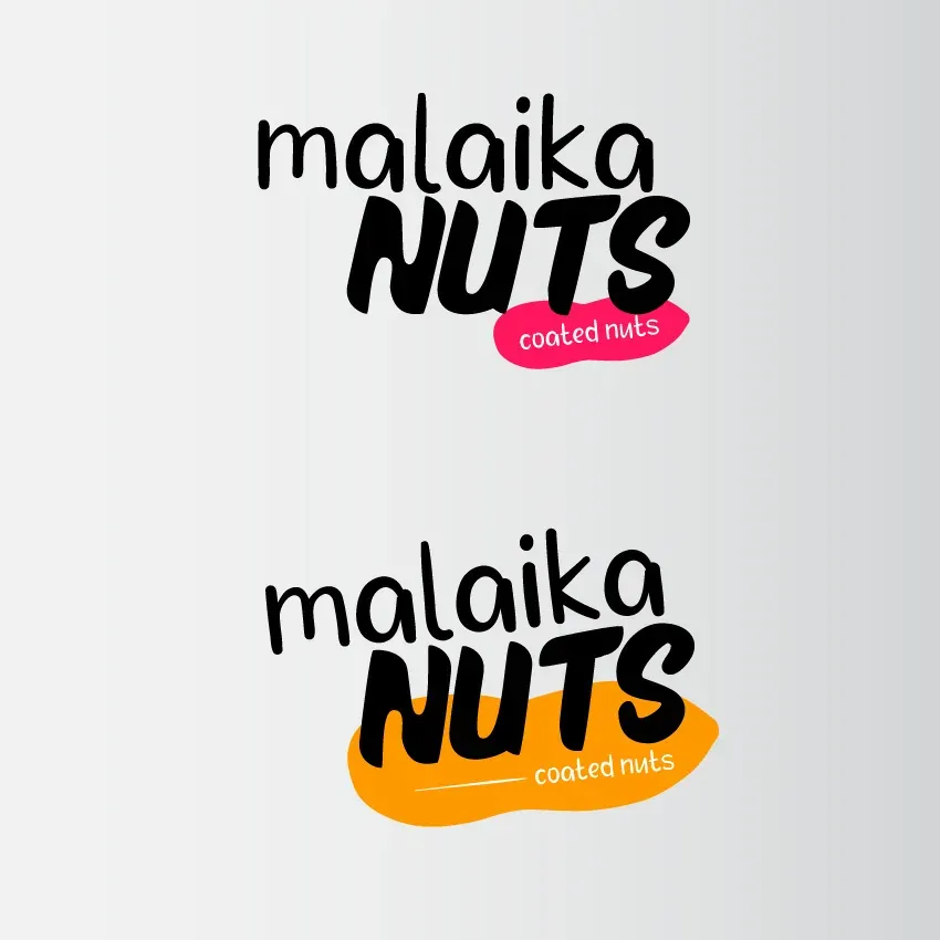 Malaika Nuts logo colour variants