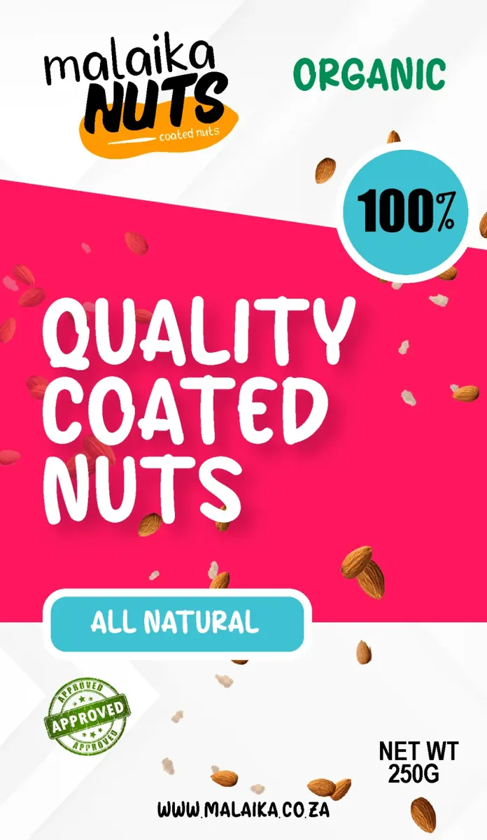 Malaika Nuts pink packaging