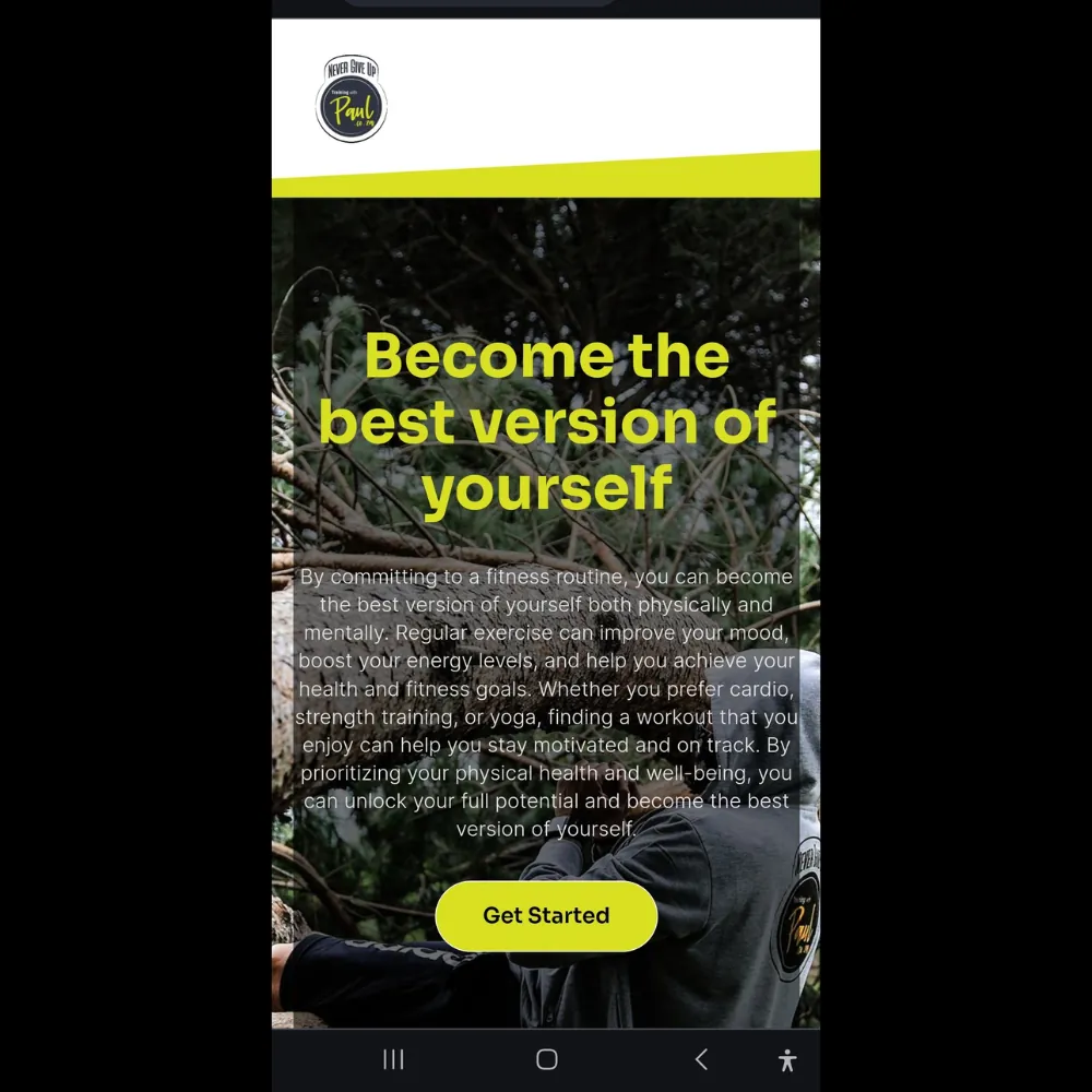 Training with Paul new mobile website